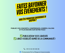 Promotion des événements camerounais en diaspora – Publication gratuite !
