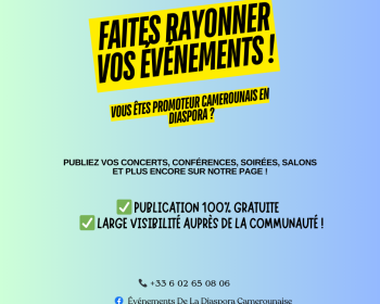 Promotion des événements camerounais en diaspora – Publication gratuite !