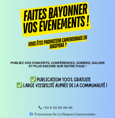 Promotion des événements camerounais en diaspora – Publication gratuite !